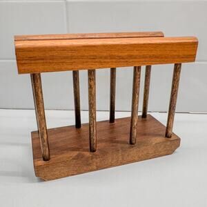1960s Vintage Wooden Spindle Napkin Holder/ Bill Org., Just Like Grandmas!